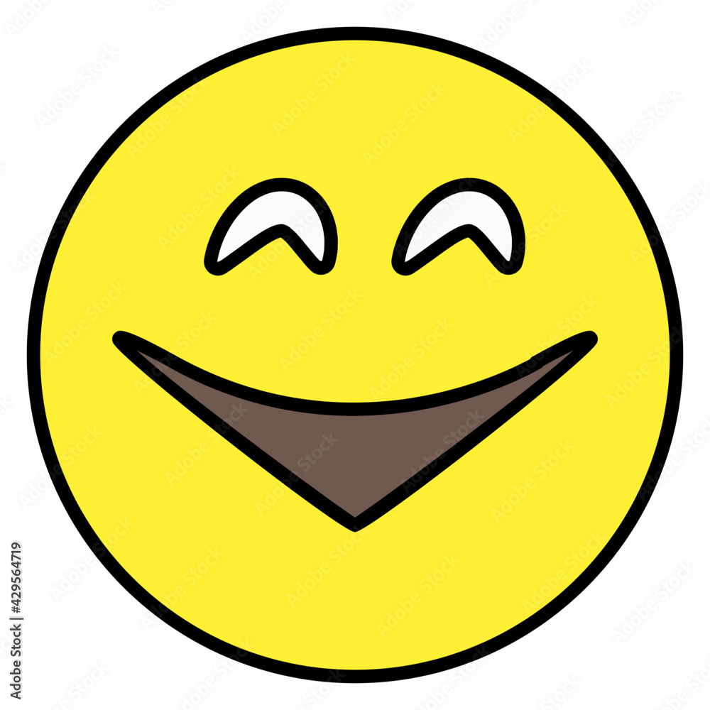 Editable flat design of happy emoji icon Editable flat design of happy emoji icon