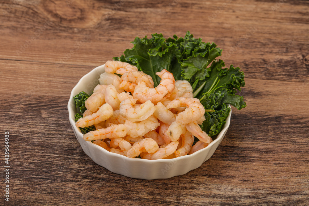 Small unshelled shrimps in the bowl Small unshelled shrimps in the bowl