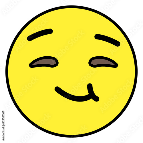 An icon design of smirk emoji 