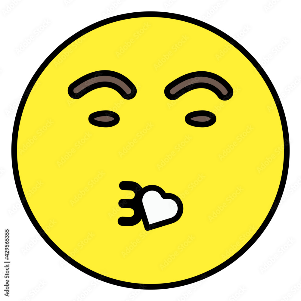 Fototapeta premium A creative design icon of kiss emoji 