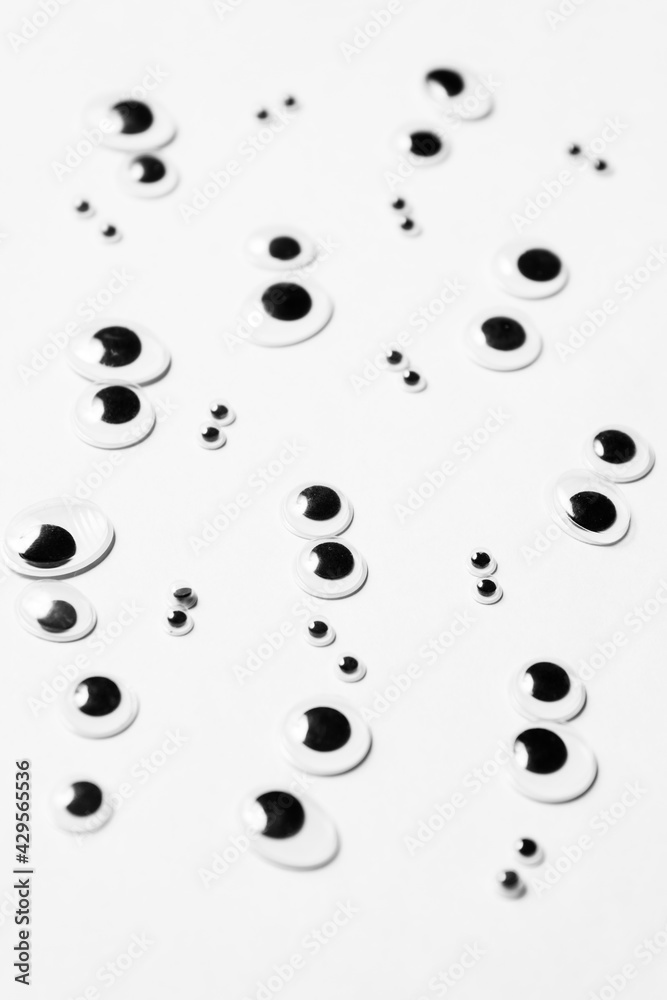 Toy eyes on a white background Toy eyes on a white background