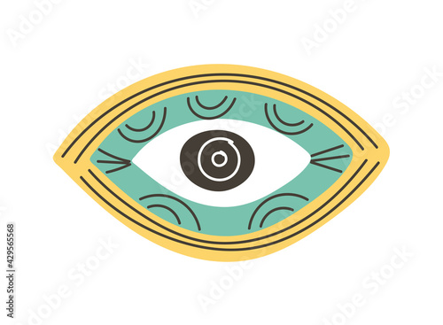 Colorful eye talisman as an occultism and prophecy sacred symbol