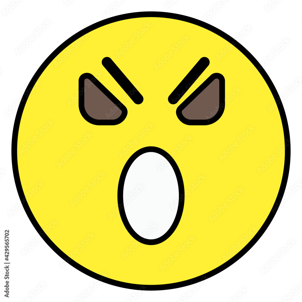 Fototapeta premium Astonished emoji icon, editable vector