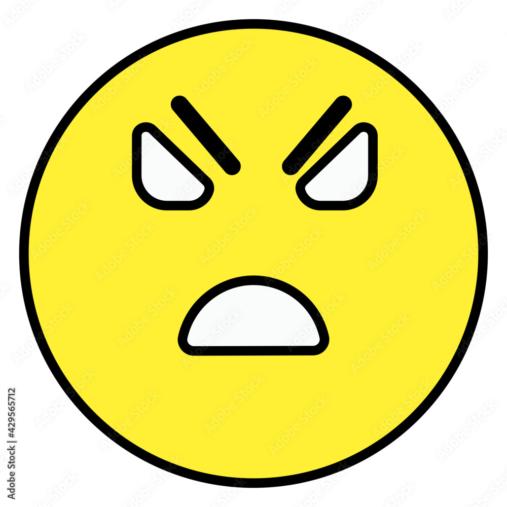 Fototapeta premium An editable design icon of frowning emoji