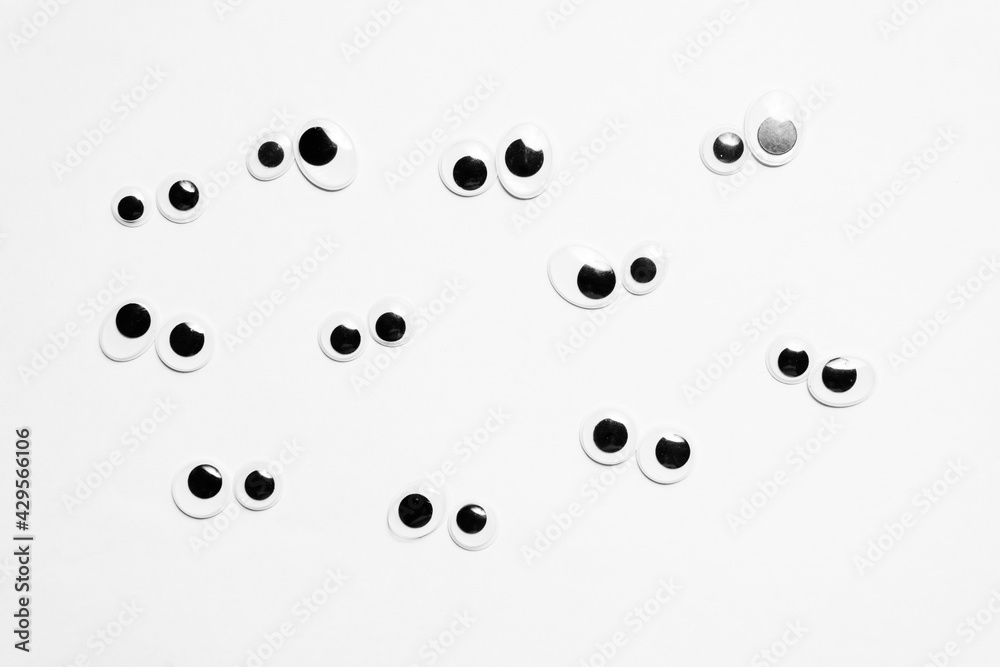 Toy eyes on a white background Toy eyes on a white background