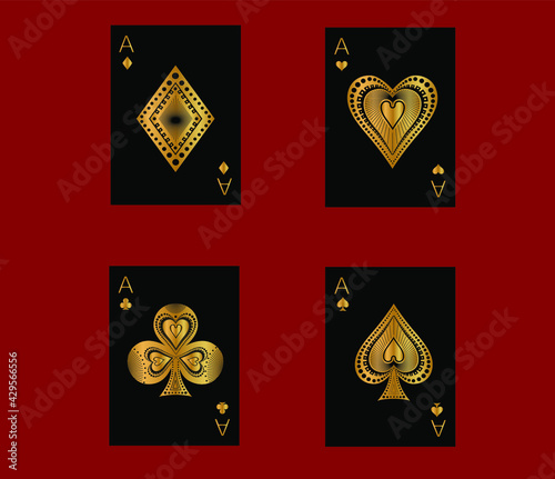 
the illustration - playing card set of aces.