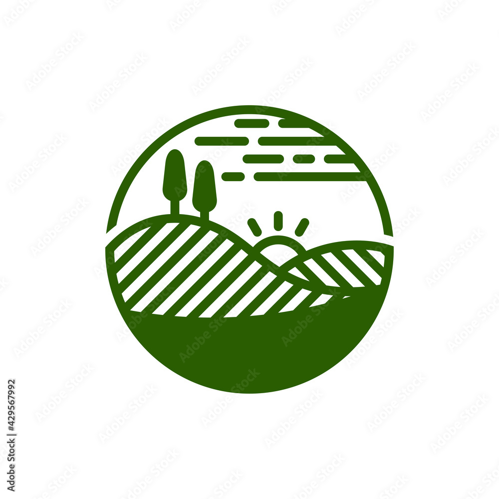 Nature Landscape Logo Design Vector Illustration, Creative Nature ...