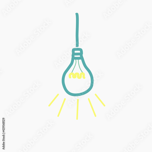 Electric light bulb on a white background.