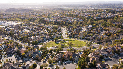 Sunny daytime view of a neighborhood in Ladera Ranch, California, USA.