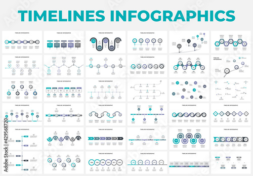 Fototapete Creative concept set for infographic timeline