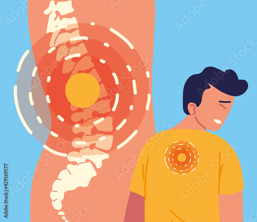 boy and spine pain