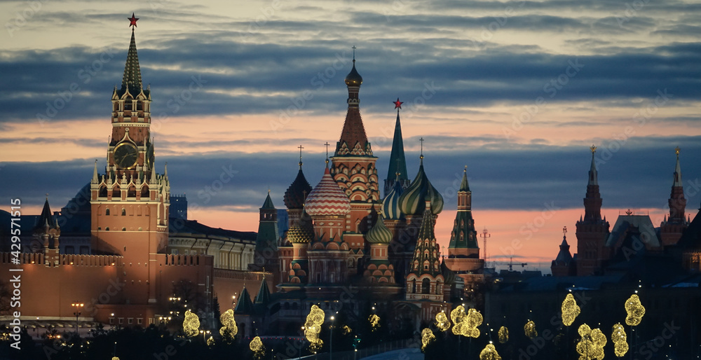 Kremlin Towers in the evening