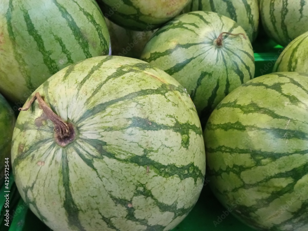 Background of the big watermelon in the market Background of the big watermelon in the market