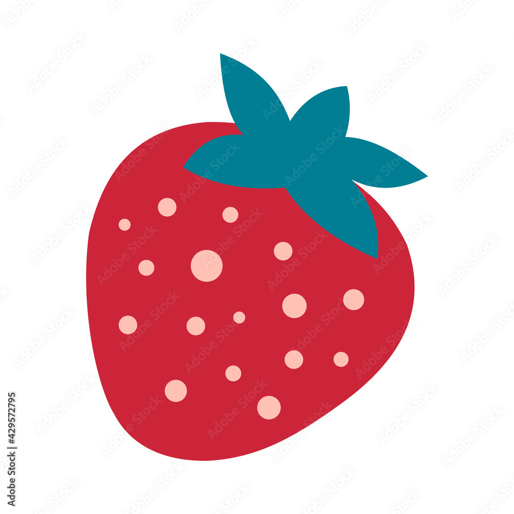 Strawberry berry on a white background for printing on clothes, pillows, kitchen and children's textiles. Strawberry berry on a white background for printing on clothes, pillows, kitchen and children's textiles.