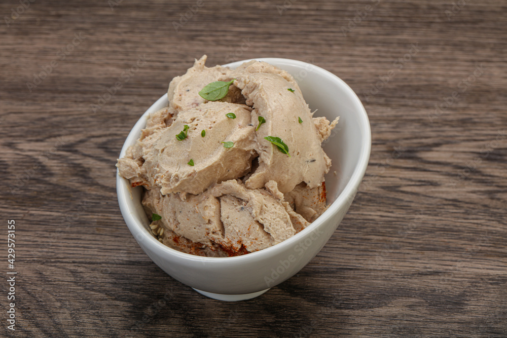 Herring butter spread in the bowl Herring butter spread in the bowl