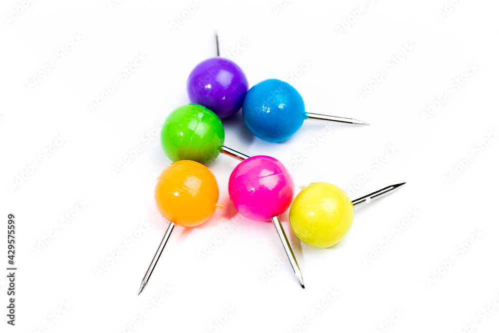 round colored pins isolated - Image round colored pins isolated - Image