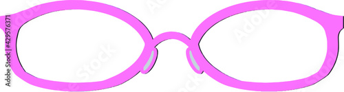 Illustration material of pink glasses