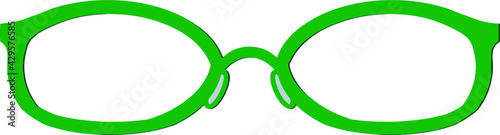 Illustration material of green glasses