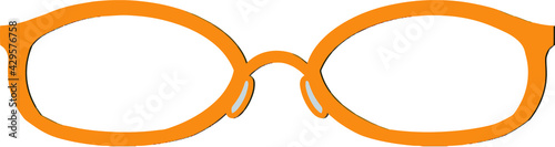 Illustration material of orange glasses