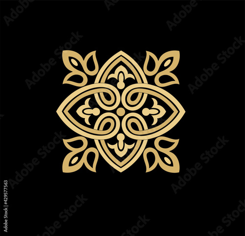 Decorative elegance luxury patterns baroque gold stock illustration