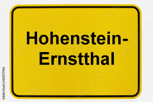 Illustration eines Stadteingangsschildes der Stadt Hohenstein-Ernstthal photo