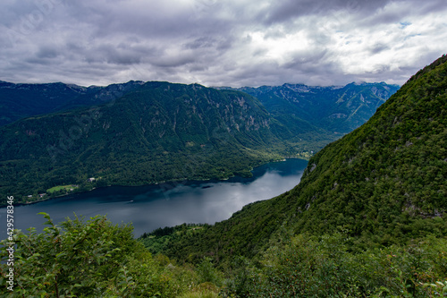 panaromic view in the slovenian alps