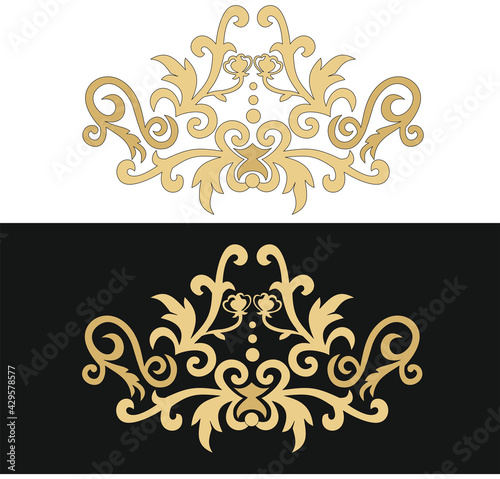 Decorative elegance luxury patterns baroque gold stock illustration