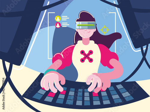 woman gamer vr