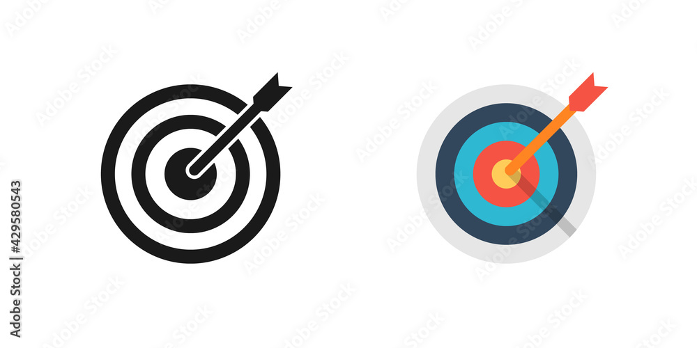 Target icon. Target vector icons, isolated. Targets different design. Color Target. Vector illustration