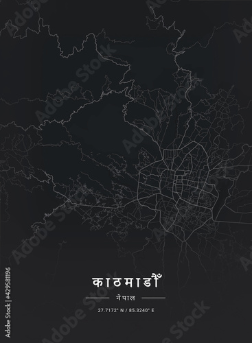 Map of Kathmandu, Nepal