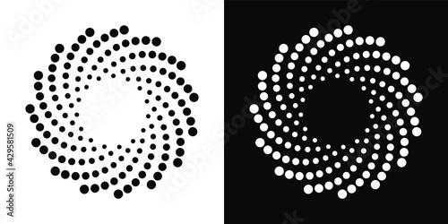 Abstract Dotted Spiral Vortex. Radial Design Element for Abstract Logos and Backgrounds. Vortex Dot Spiral Illustration Vector.