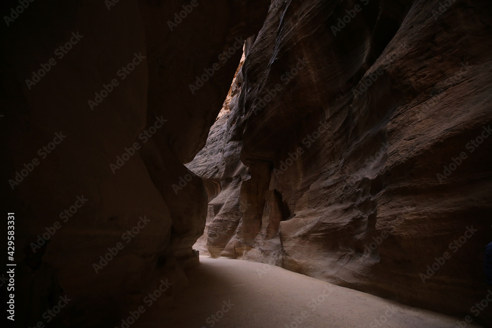 The Siq of Petra with its beautiful rocks