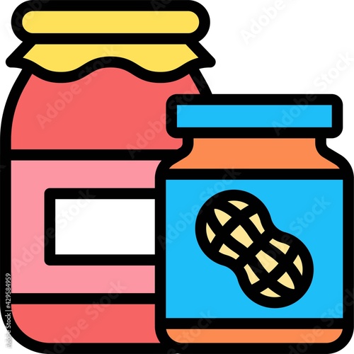 Jam and Peanut butter icon, Supermarket and Shopping mall related vector