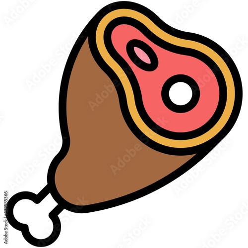 Ham leg icon, Supermarket and Shopping mall related vector