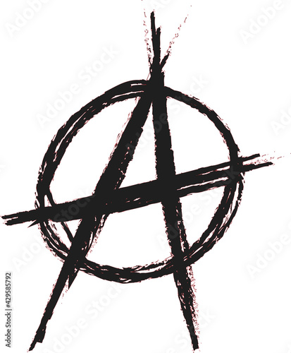 Vector illustration of black anarchy sign
