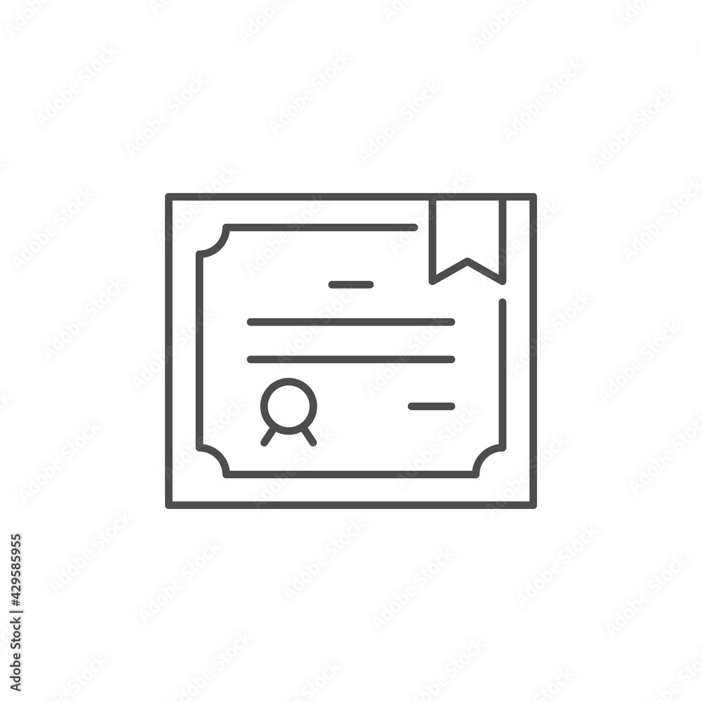 Award certificate line outline icon Award certificate line outline icon