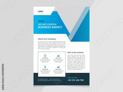Corporate flyer template with Creative Business idea layout, Editable Flyer for Business Agency