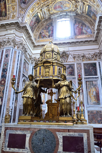 bronze shrine - interior of the cathedral - The Basilica of Saint Mary Major (Basilica di Santa Maria Maggiore) - Rome, Lazio, Italy, Europe