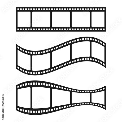 Vector Film Strips. Cinema Film Strip concept. Template Film Strip, isolated. Vector illustration