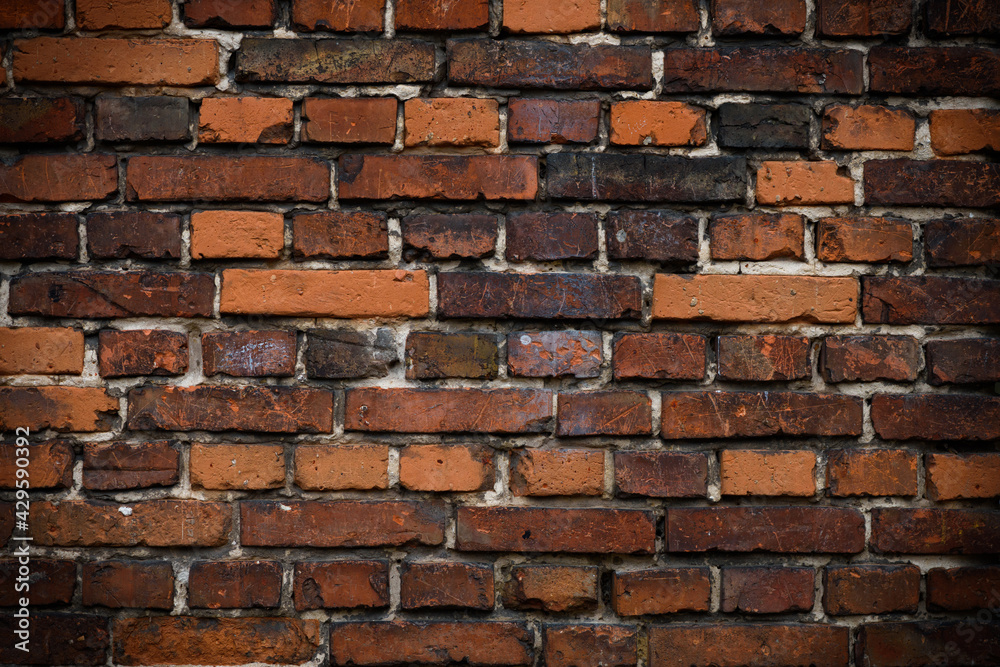 Brick wall red old weathered texture background. Grunge old house aged dark bricks. Brick wall red old weathered texture background. Grunge old house aged dark bricks.