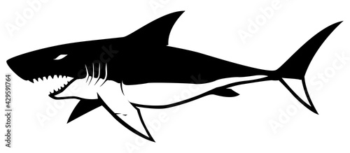 Shark Symbol on White