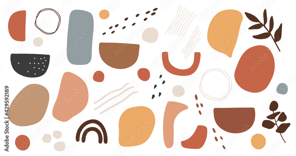 Boho abstract modern shapes, vector illustration Boho abstract modern shapes, vector illustration