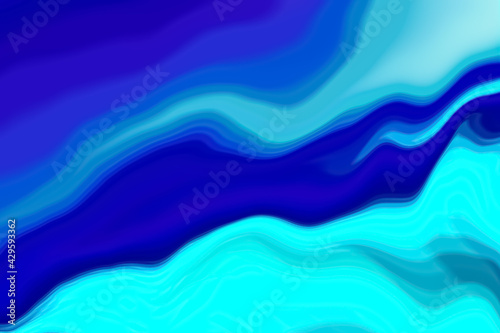 Fototapeta Naklejka Na Ścianę i Meble -  Blue flowing liquid waves abstract motion blurred background.