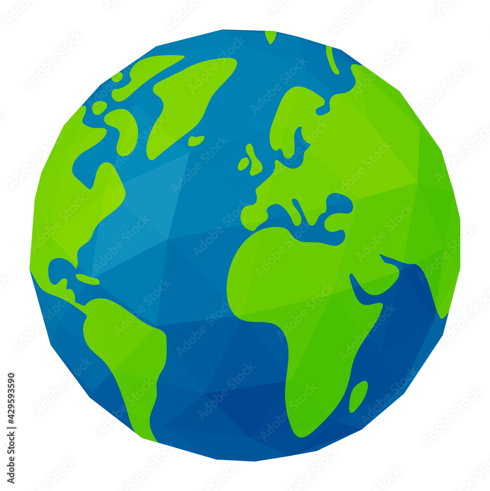 Vector Illustration of polygonized earth ( globe ) Vector Illustration of polygonized earth ( globe )