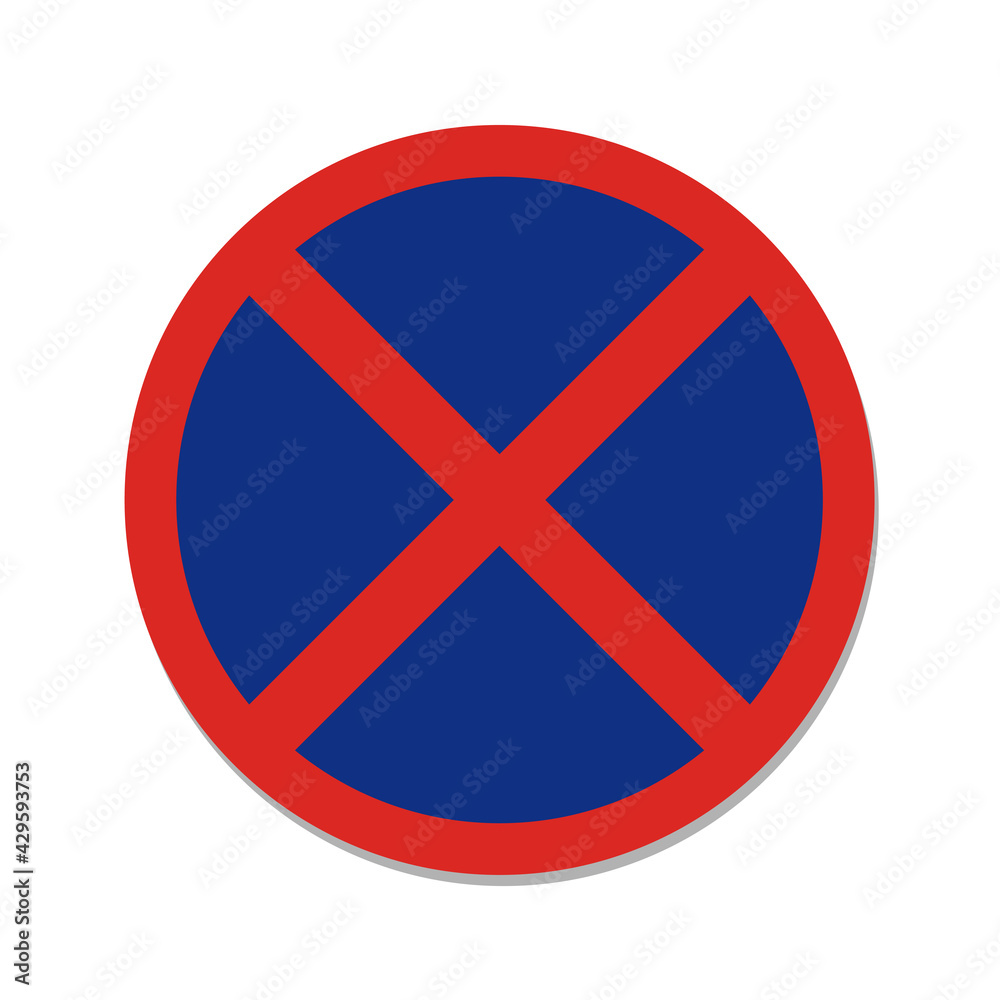 No stopping sign. Isolate on white background label. No stopping sign. Isolate on white background label.