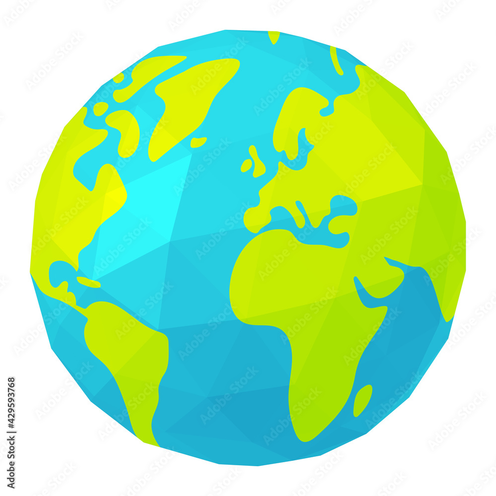 Naklejka premium Vector Illustration of polygonized earth ( globe )