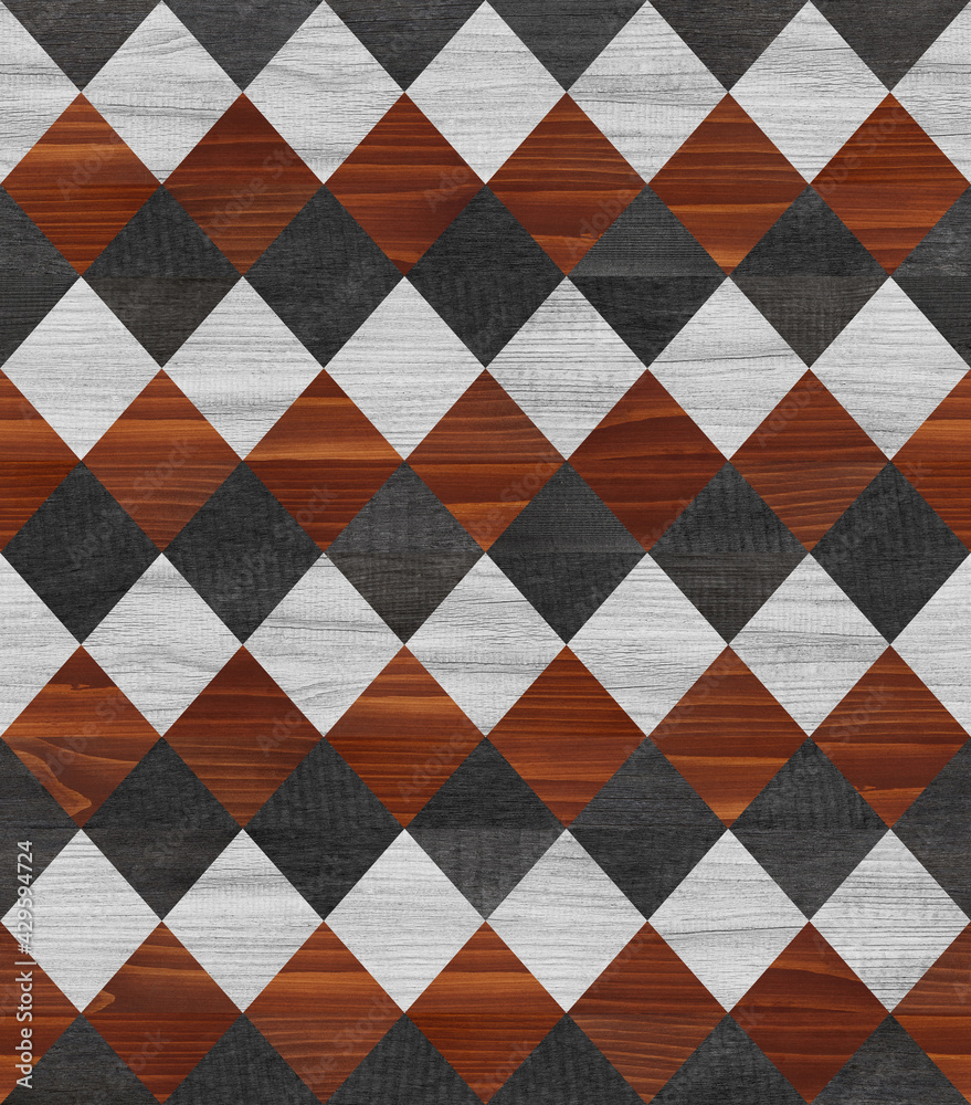 Seamless wooden background with rhombus pattern. Wood texture.