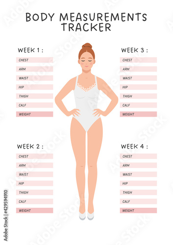 Body Measurements Log. Weight Loss Tracker.