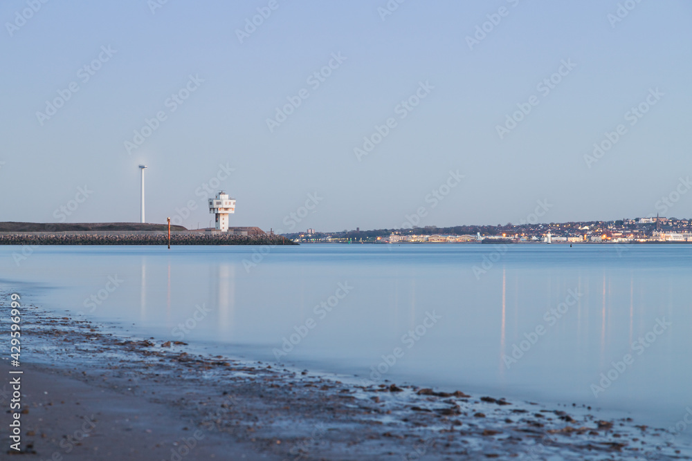 Lighthouses at the entrance to the River Mersey