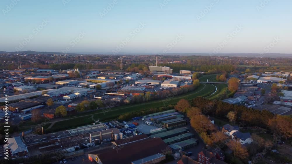 custom made wallpaper toronto digitalOrbit around Exeter Energy Recovery Facility during golden hour in Exeter, UK